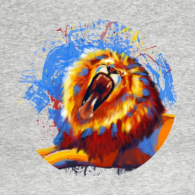 Lion Yawn by Flo Art Studio